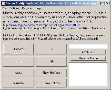 Macro Keyboard Mouse Recorder Wizard 2.1 software screenshot