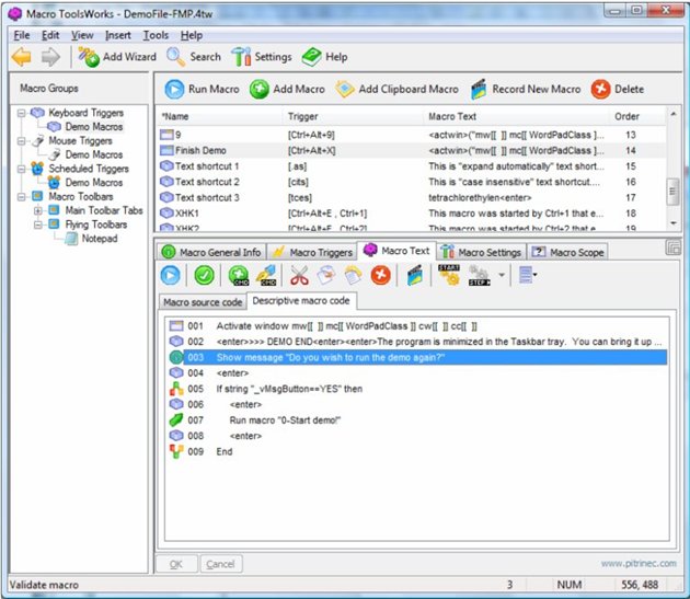 Macro ToolWorks Standard Edition 8.3.5 software screenshot