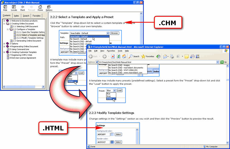 Macrobject CHM-2-HTML 2007 Professional 2007.13.607.340 software screenshot