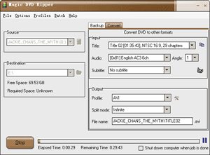 Magic DVD Ripper 9.0.1 software screenshot
