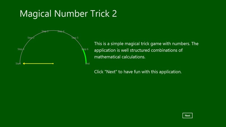 Magical Number Trick 2 for Windows 8 1.0.0.0 software screenshot