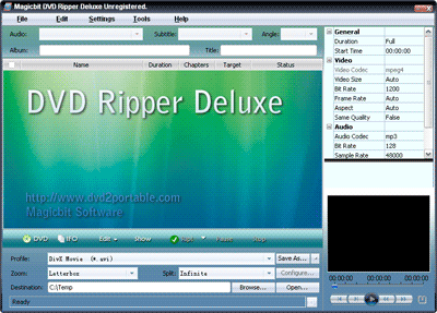 Magicbit DVD Ripper Standard 6.7.35.0310 software screenshot