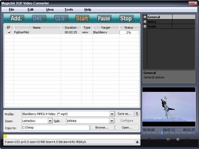 Magicbit MP4 Video Converter 4.5.60 software screenshot