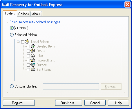 Mail Recovery for Outlook Express 2.3.1 software screenshot