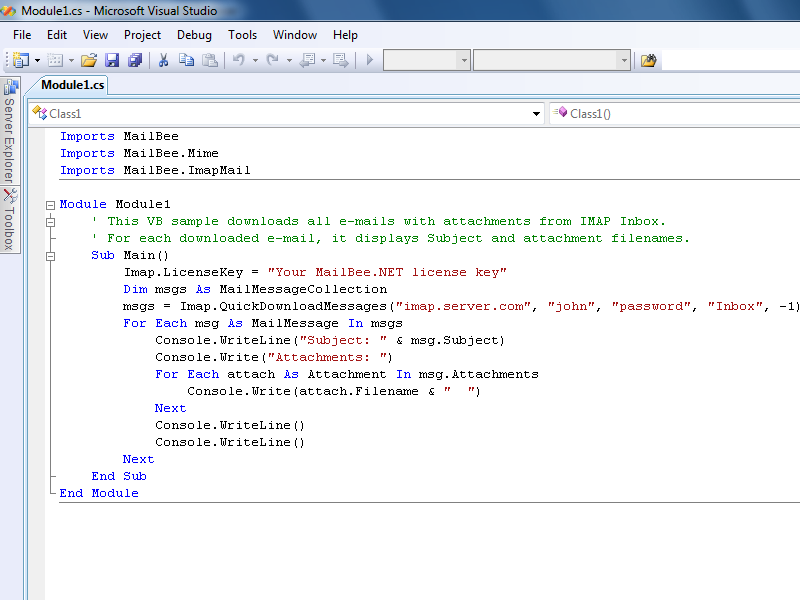MailBee.NET Objects 10.0 software screenshot