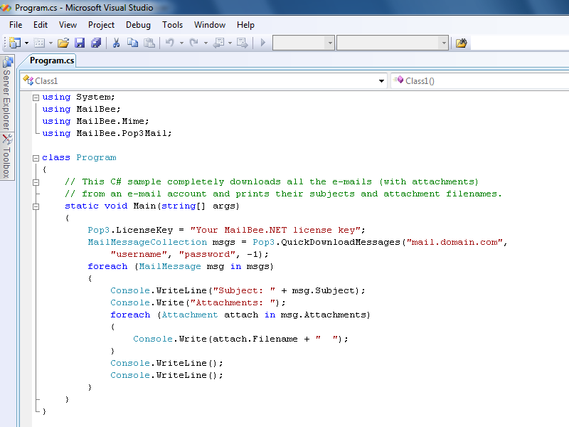 MailBee.NET POP3 8.0.1 software screenshot