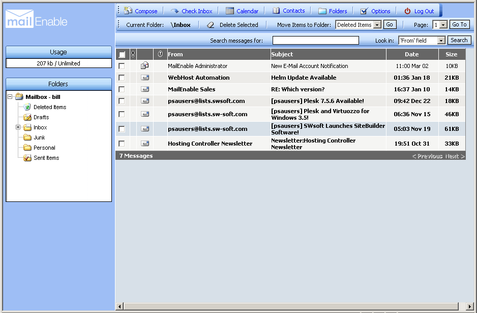 MailEnable Enterprise Edition 9.73 software screenshot