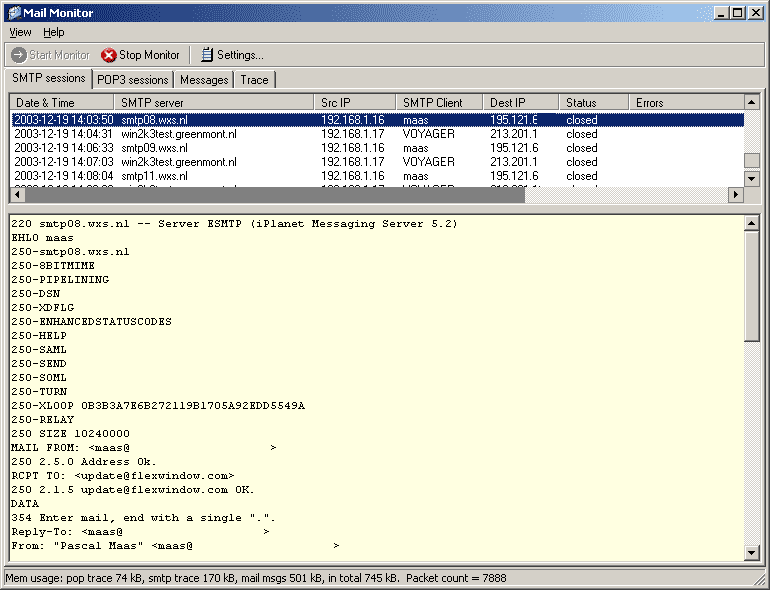 MailMonitor 1.6.3 software screenshot