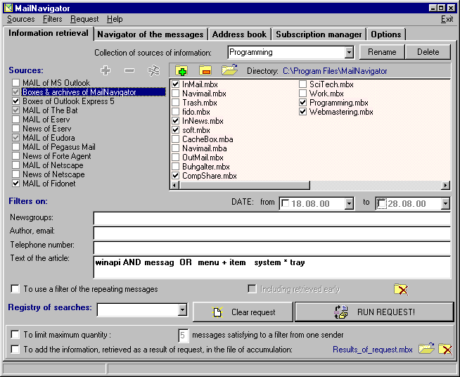 MailNavigator 1.12 software screenshot