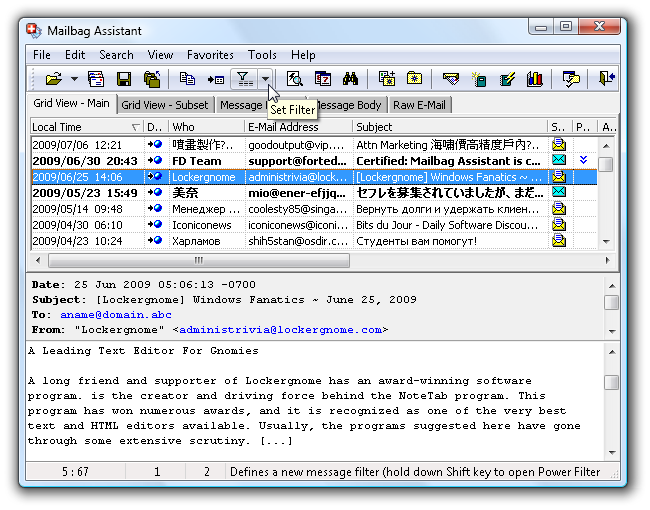 Mailbag Assistant 4.01 software screenshot