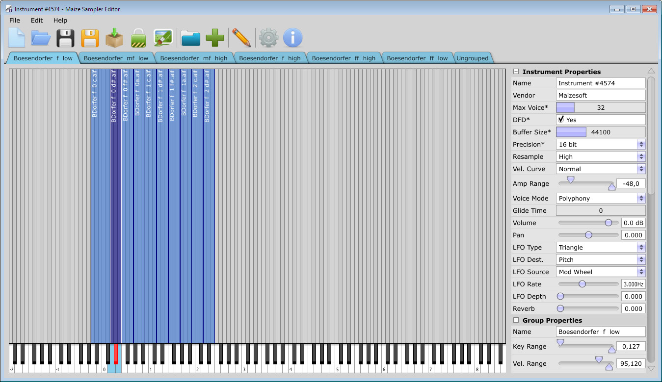 Maize Sampler Editor 2.27 software screenshot
