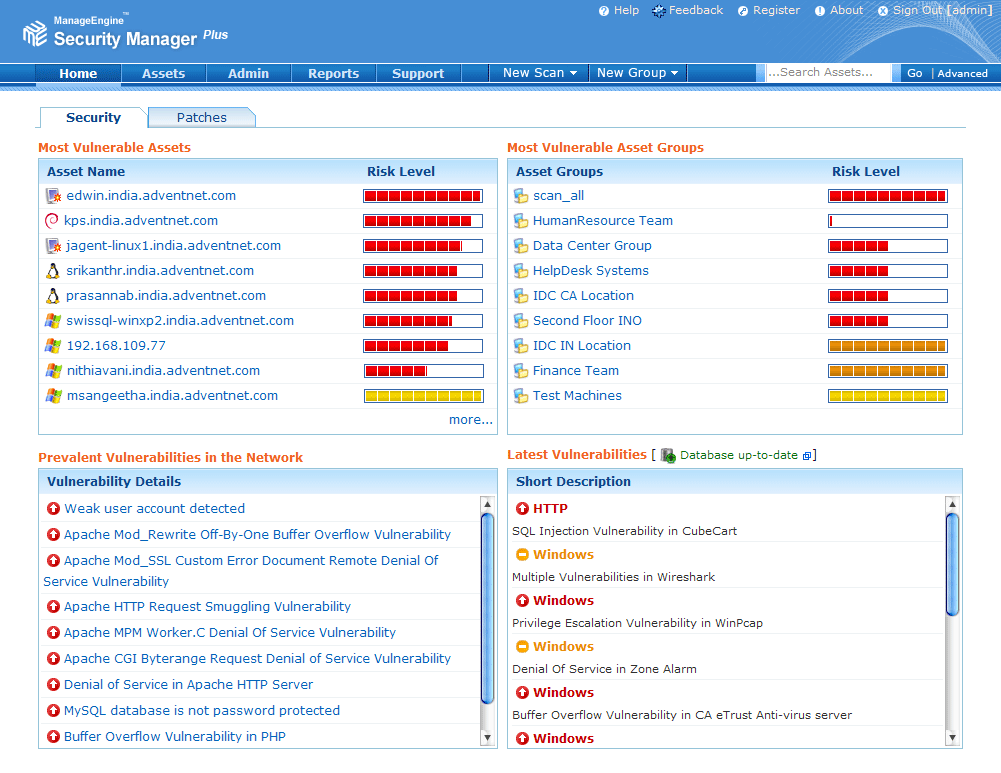 ManageEngine Security Manager Plus 5.5 Build 5509 software screenshot