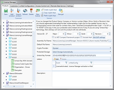 Manco .Net Licensing System 7.1.1.0 software screenshot