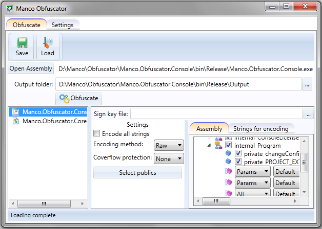 Manco Obfuscator 4.5.4.0 software screenshot