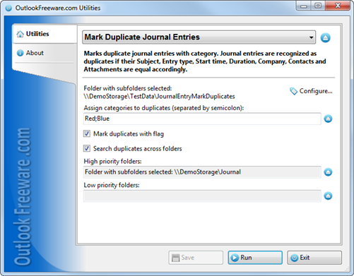 Mark Duplicate Journal Entries 2.5 software screenshot