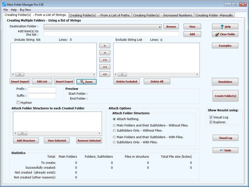 Mass Folder Manager Pro 3.50 software screenshot