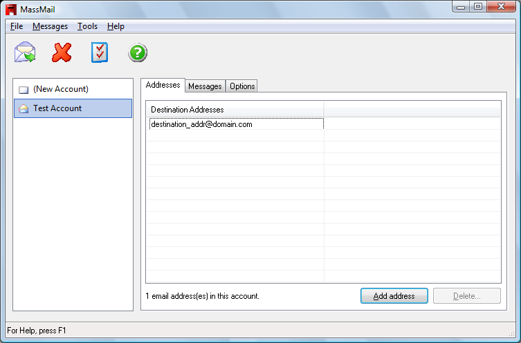 MassMail 1.07 software screenshot
