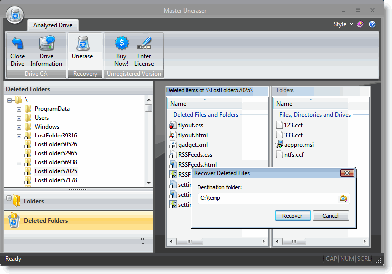 Master Uneraser 1.21 software screenshot