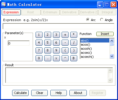 Math Calculator 2.6 software screenshot