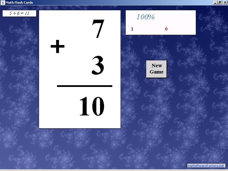 Math Flash Cards for to mp4 4.39 software screenshot