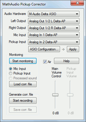 MathAudio Pickup Corrector 1.3.3 software screenshot
