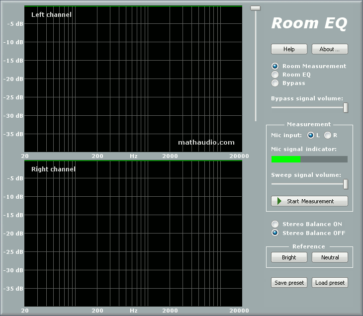 MathAudio Room EQ for Foobar2000 2.4.7 software screenshot
