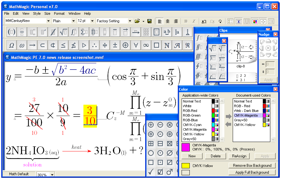 MathMagic Personal Edition 8.22 software screenshot