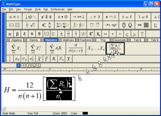MathType 6.8 software screenshot