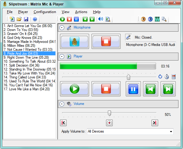 Matrix Mic 1.7.0 software screenshot