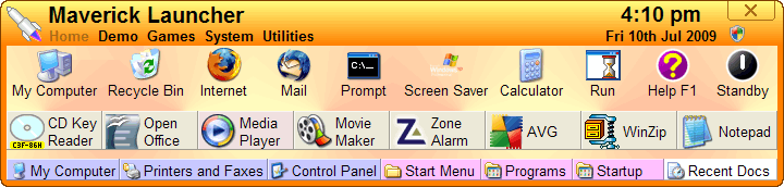 Maverick Launcher 3.8 software screenshot