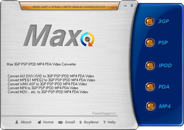 Max 3GP PSP IPOD PDA MP4 Video Converter 4.0 software screenshot