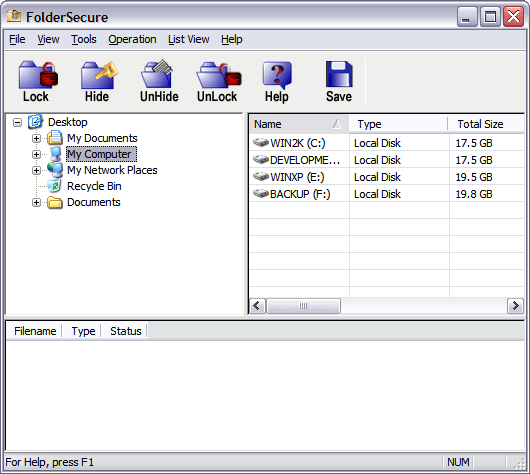 Max Folder Secure 2.2 software screenshot