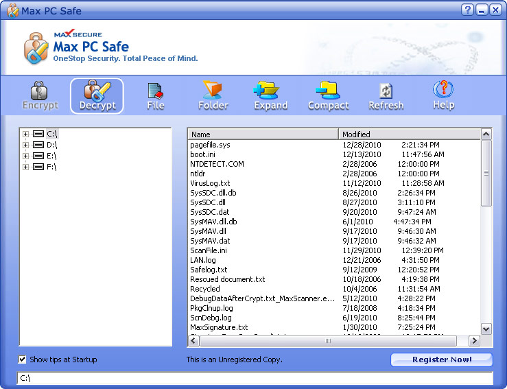 Max PC Safe 5.7 software screenshot
