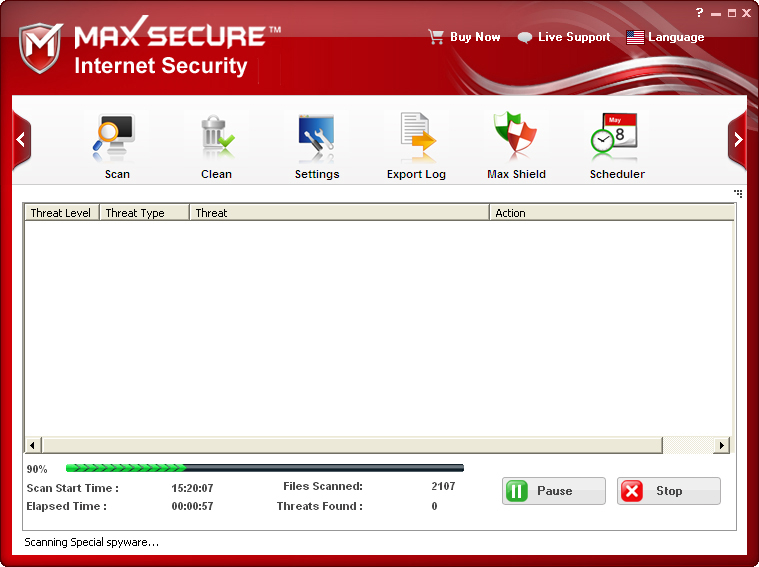 Max Secure Internet Security 19.0.2.045 software screenshot