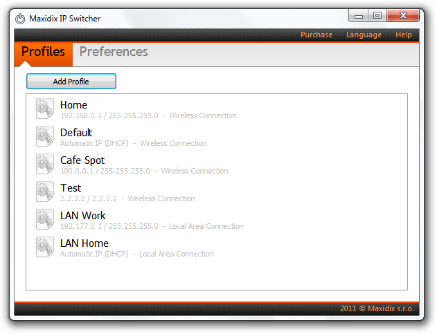 Maxidix IP Switcher 15.3.15.620 software screenshot