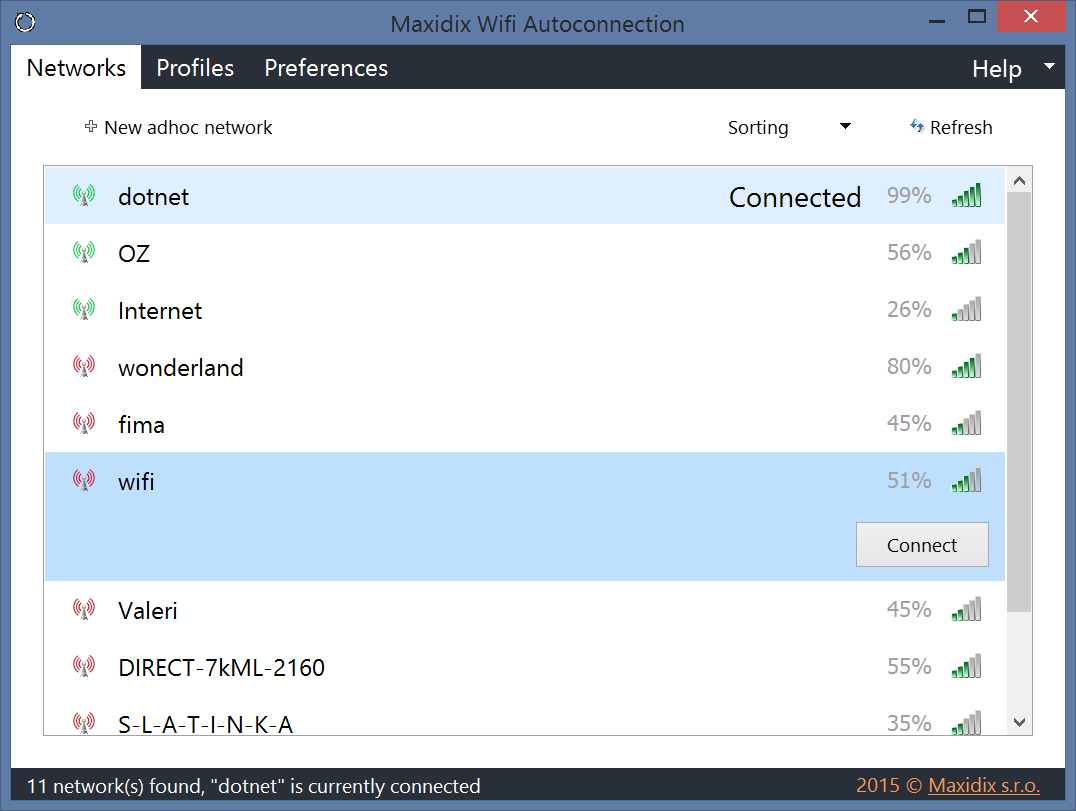 Maxidix Wifi Autoconnection 15.3.1.245 software screenshot