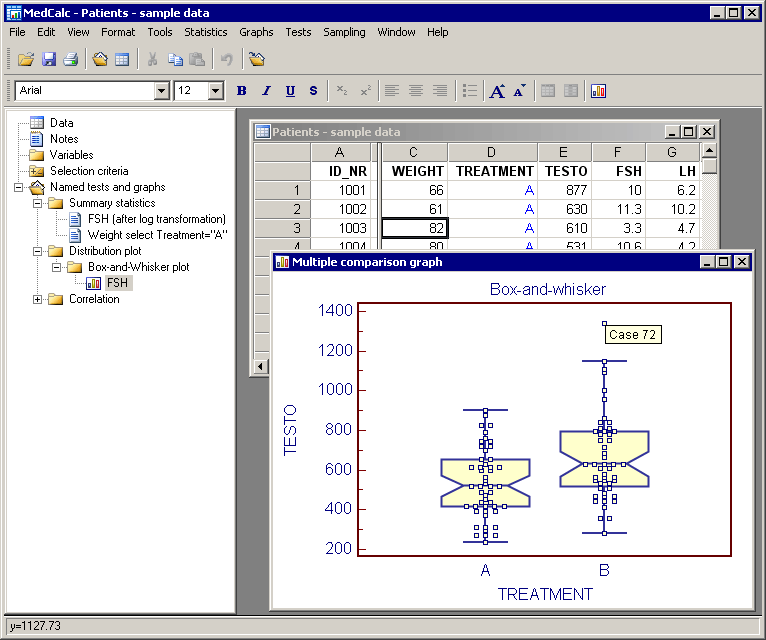 MedCalc Statistical Software 11.5.0 software screenshot