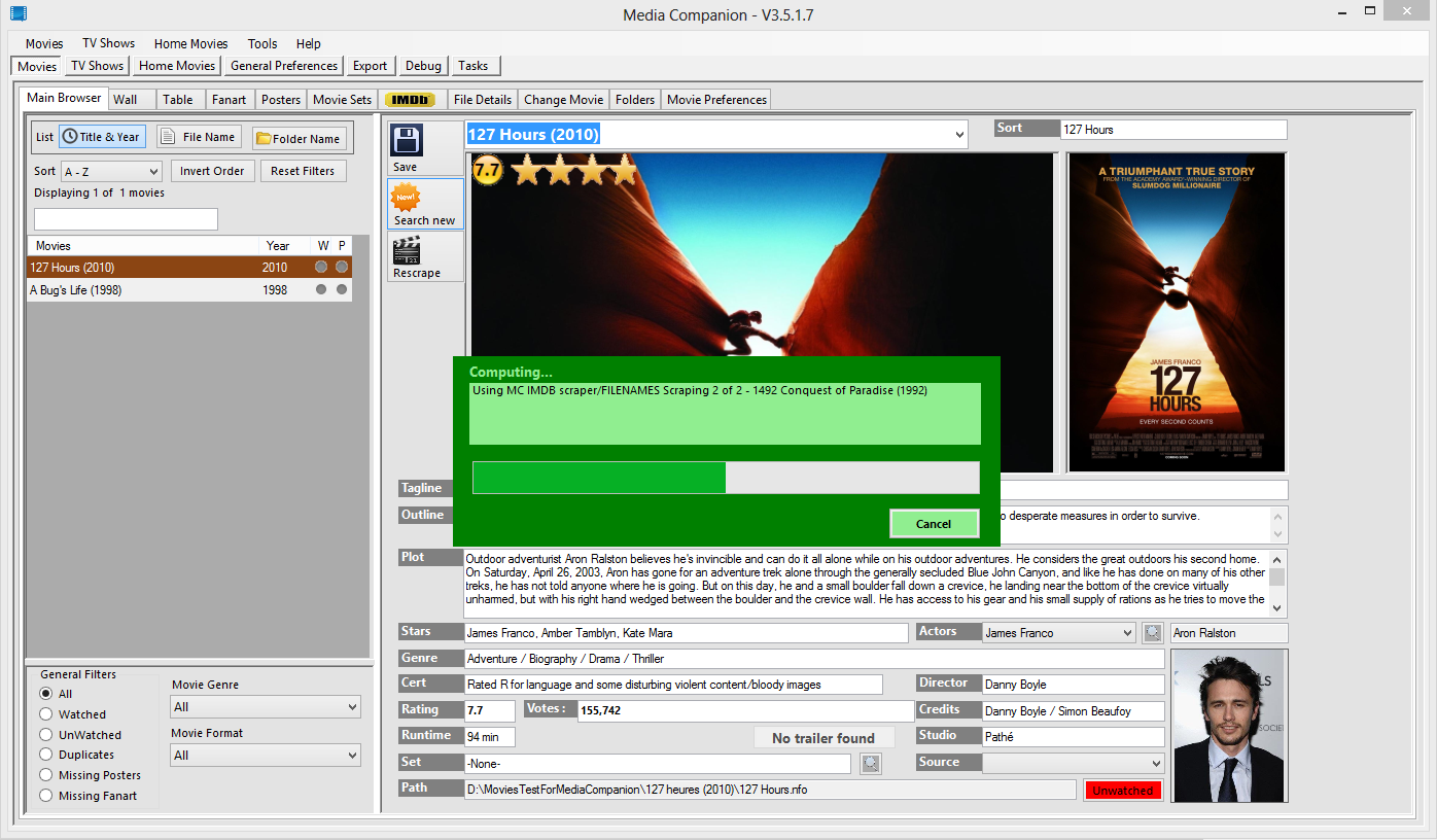 Media Companion 3.550 software screenshot