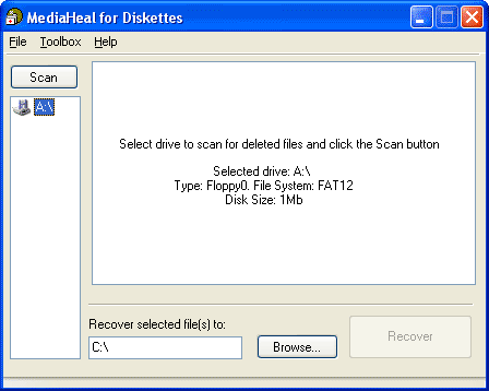 MediaHeal for Diskettes 1.0.0916 software screenshot