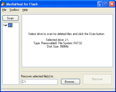 MediaHeal for Flash 1.0.0909 software screenshot