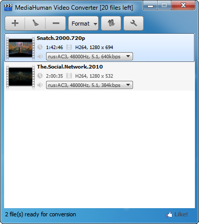 MediaHuman Video Converter 1.2.1 software screenshot