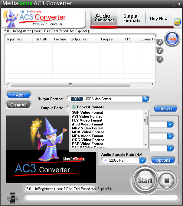 MediaSanta AC3 Converter 5.0 software screenshot