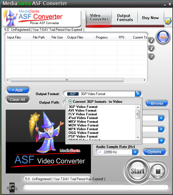 MediaSanta ASF Converter 5.0 software screenshot
