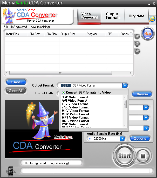 MediaSanta CDA Converter 5.0 software screenshot
