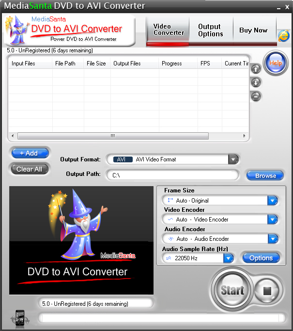 MediaSanta DVD to AVI Converter 5.0 software screenshot