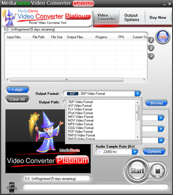 MediaSanta Video Converter Platinum 5.0 software screenshot
