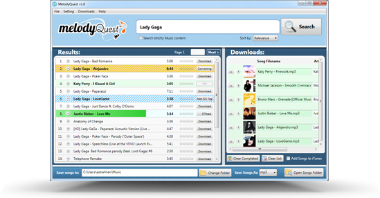 MelodyQuest 4.5 software screenshot