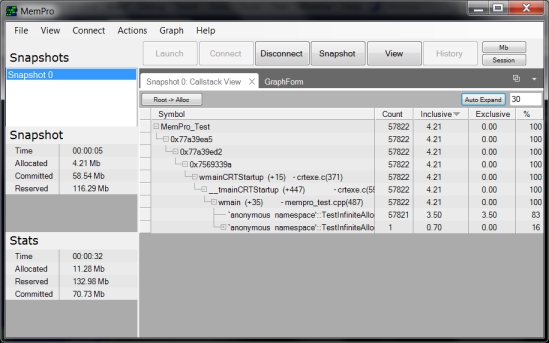MemPro 1.3.7.0 software screenshot
