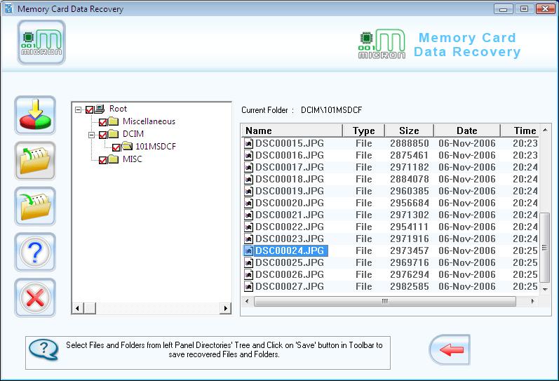 Memory Card Lost Files Recovery 4.8.3.1 software screenshot