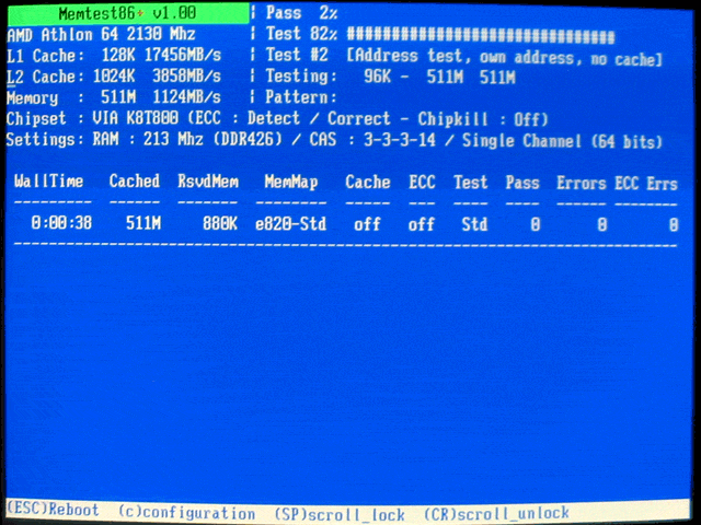 Memtest86 7.3 software screenshot